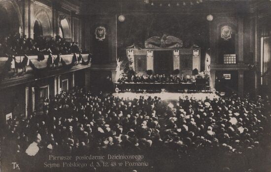 Postkarte von der Eröffnung der Sitzung des Kreistages (WMN)